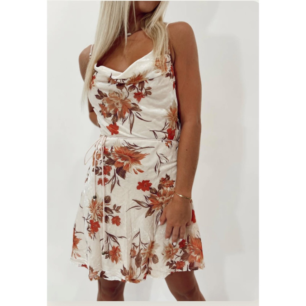 Hello Molly Light Peach Floral Velvet Mini / M